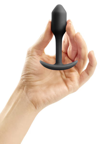 bVibe Snug Plug - Weighted Silicone Butt Plugs for Pleasure and Relaxation Black Butt Plugs