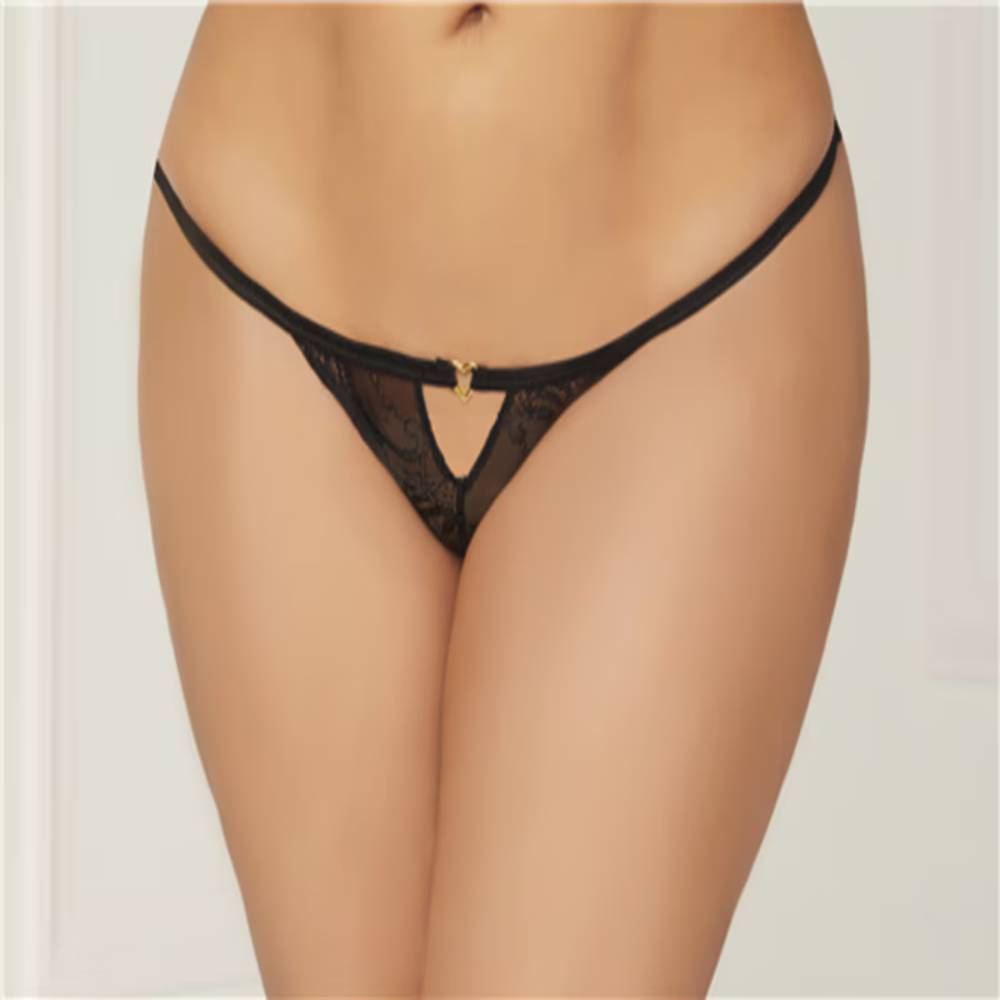 Seven Til Midnight Lace Heart Open Crotch Women Panty 3X/4X G-Strings, Panties and Shorts