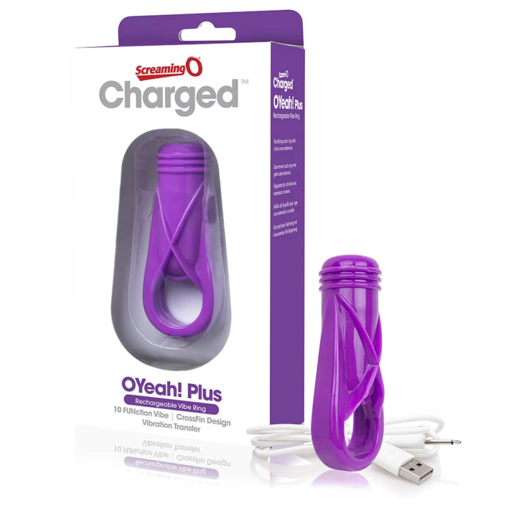 Screaming O Charged Oyeah! Plus Vibrating Cock Ring - Single Vibrating Cock Rings