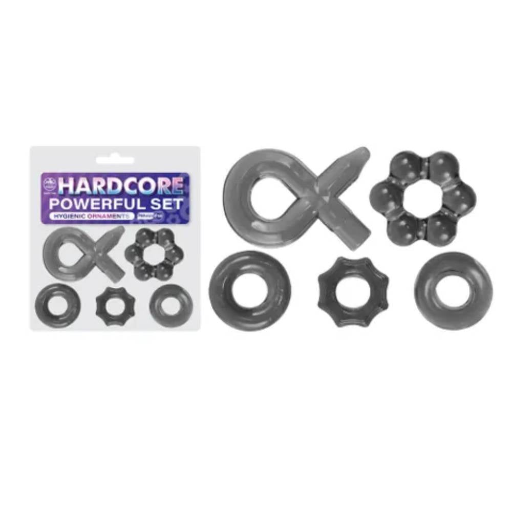 Excellent Power Hardcore Powerful 5 Cock Rings Set Cock Ring Sets