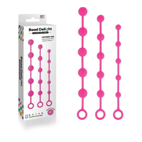 Excellent Power Bead Delight 3 Sizes Silicone Anal Beads - Anal Beads and Balls