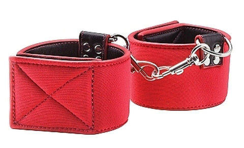 Ouch Reversible Wrist Cuffs Red - Cuffs and Restraints