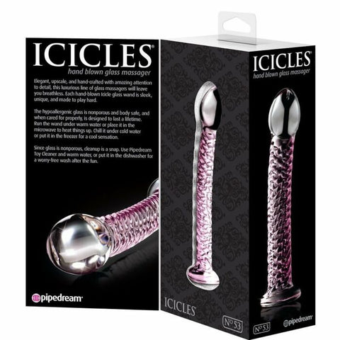 Pipedream Icicles No 53 Hand Blown Glass Dildo - Glass Sex Toys
