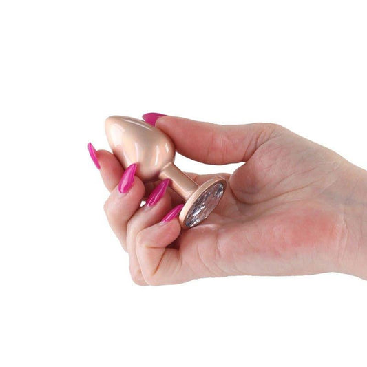 NS Novelties Rear Assets Iridescent Small Butt Plug Rose Gold Butt Plugs