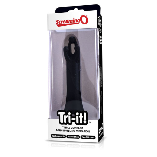 Screaming O Charged Tri-it Black Triple Vibrator - Personal Massagers