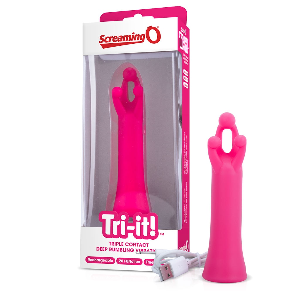 Screaming O Singles Charged Tri It Pink Single Vibrator Personal Massagers