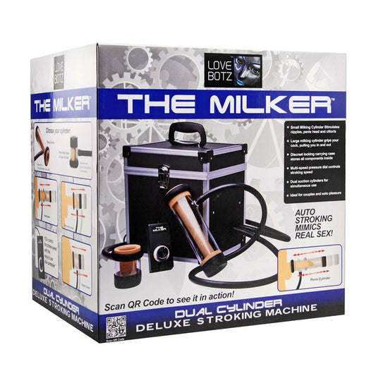 XR Brands LoveBotz The Milker Dual Cylinder Deluxe Mains Powered Milking Masturbator - Masturbators and Strokers