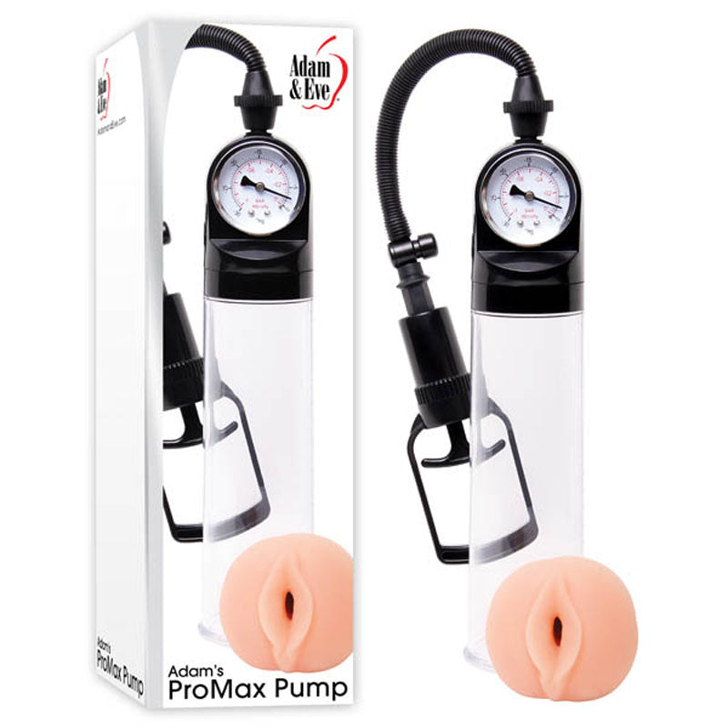 Adam and Eve Adams Promax Clear Penis Pump with Masturbator Sleeve Masturbators and Strokers