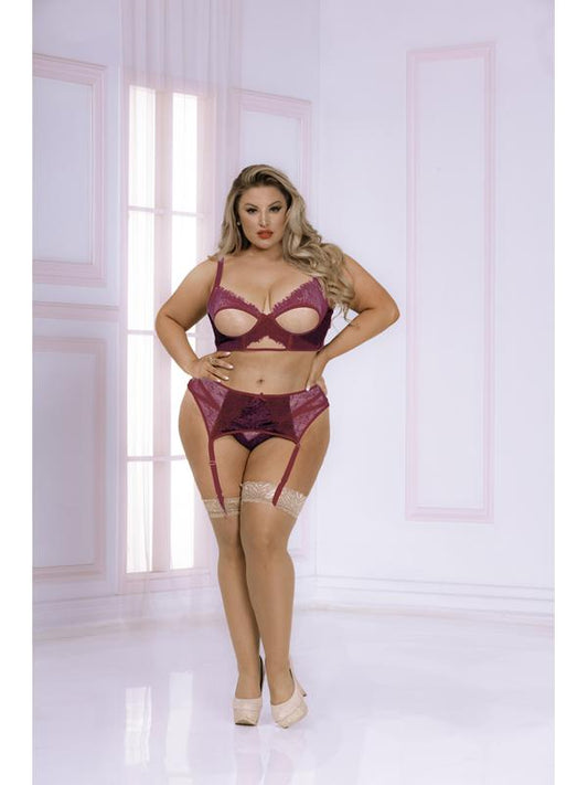 Seven Til Midnight Velvet Crush Bra Set Wine - Bras and Bra Sets