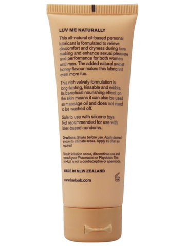 Luvloob Make Me Smile Oil Based Lubricant Honey 75ml - Massage Oils and Lubricants