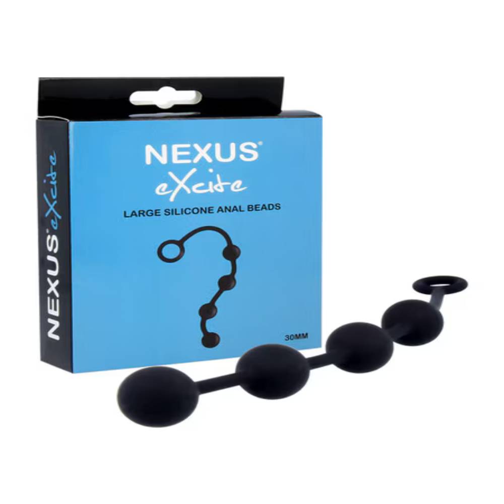 Nexus EXCITE Silicone Anal Beads Black Anal Beads and Balls