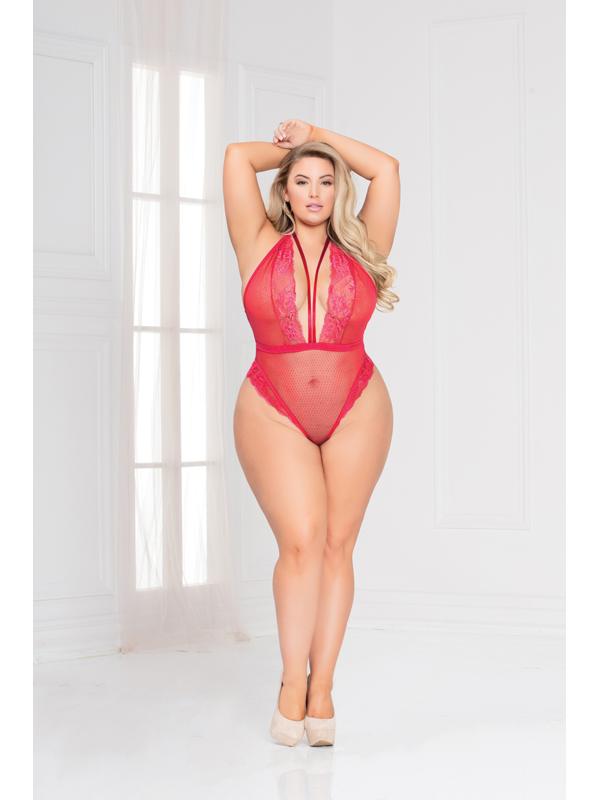 Seven Til Midnight Behind Closed Doors Teddy Red One Size Teddies and Bodysuits