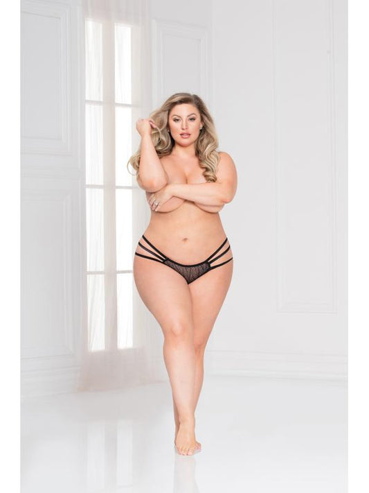 Seven Til Midnight Strappy Side Lace Panty Black - G-Strings, Panties and Shorts
