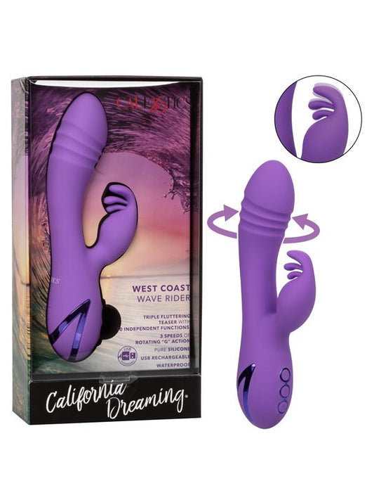 California Dreaming West Coast Wave Rider Dual Vibrator - Rabbit Vibrators