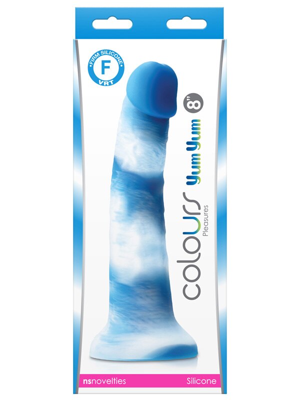 Colours Pleasures Yum Yum 8 Inch Dildo Blue Realistic Dildos