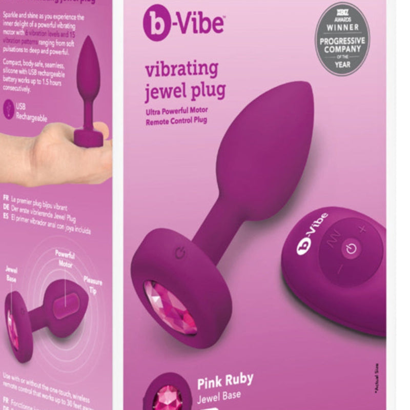 Vibrating Jewels Powerful Motor Remote Control Plug - Butt Plugs