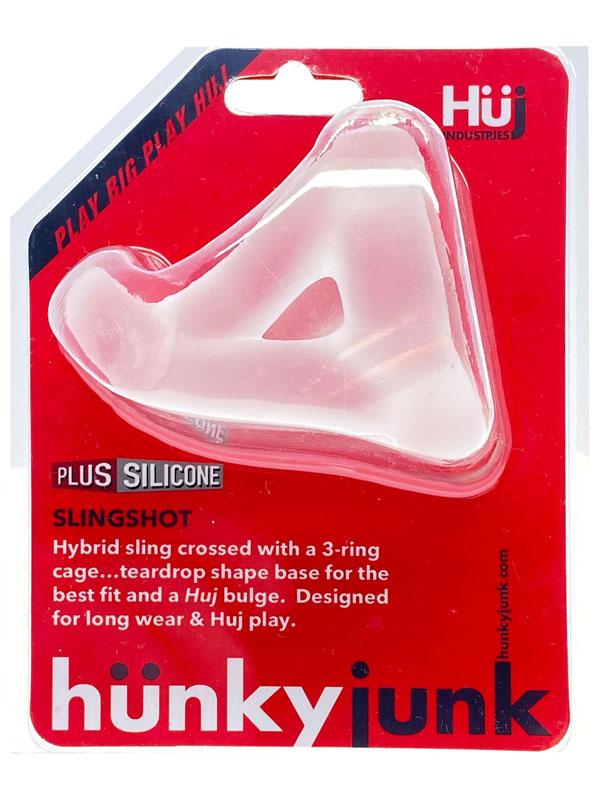 Hunkyjunk Ice Slingshot 3 Ring Teardrop Sling Stretchy Cock Rings