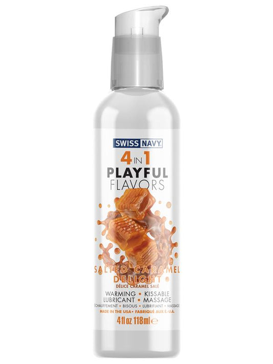 Swiss Navy Playful 4 In 1 Salted Caramel Delight 4oz - Water Based Lubes