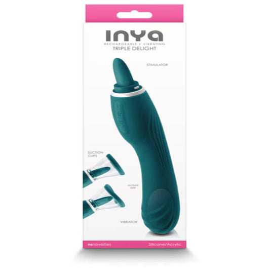 NS Novelties INYA Triple Delight Clitoral Vibrator - Clit Ticklers and Pulsators