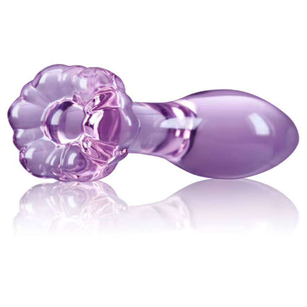 NS Novelties Crystal Flower Glass Butt Plug Butt Plugs