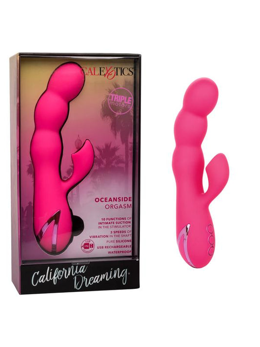 Calexotics California Dreaming Oceanside Silicone Rabbit Vibrator Pink - Rabbit Vibrators
