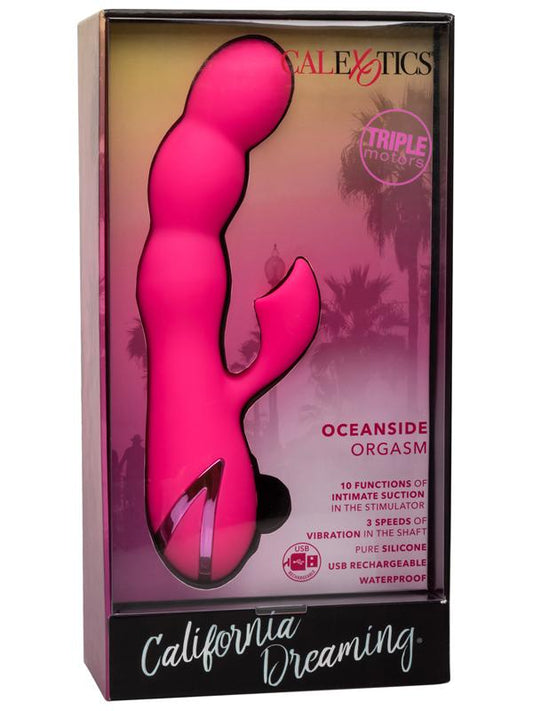 Calexotics California Dreaming Oceanside Silicone Rabbit Vibrator Pink - Rabbit Vibrators
