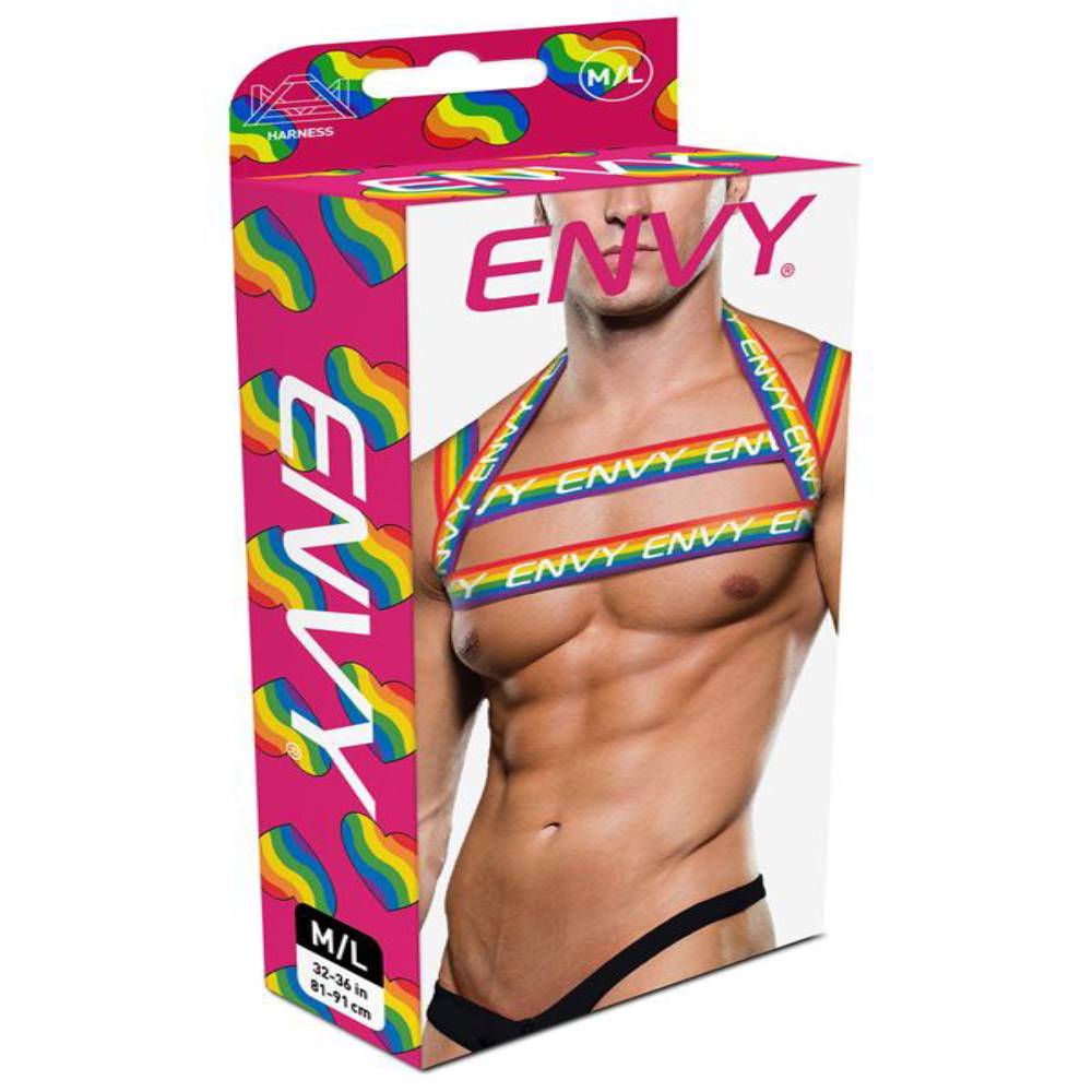 Envy Rainbow Mens Chest Harness Cuffs and Restraints