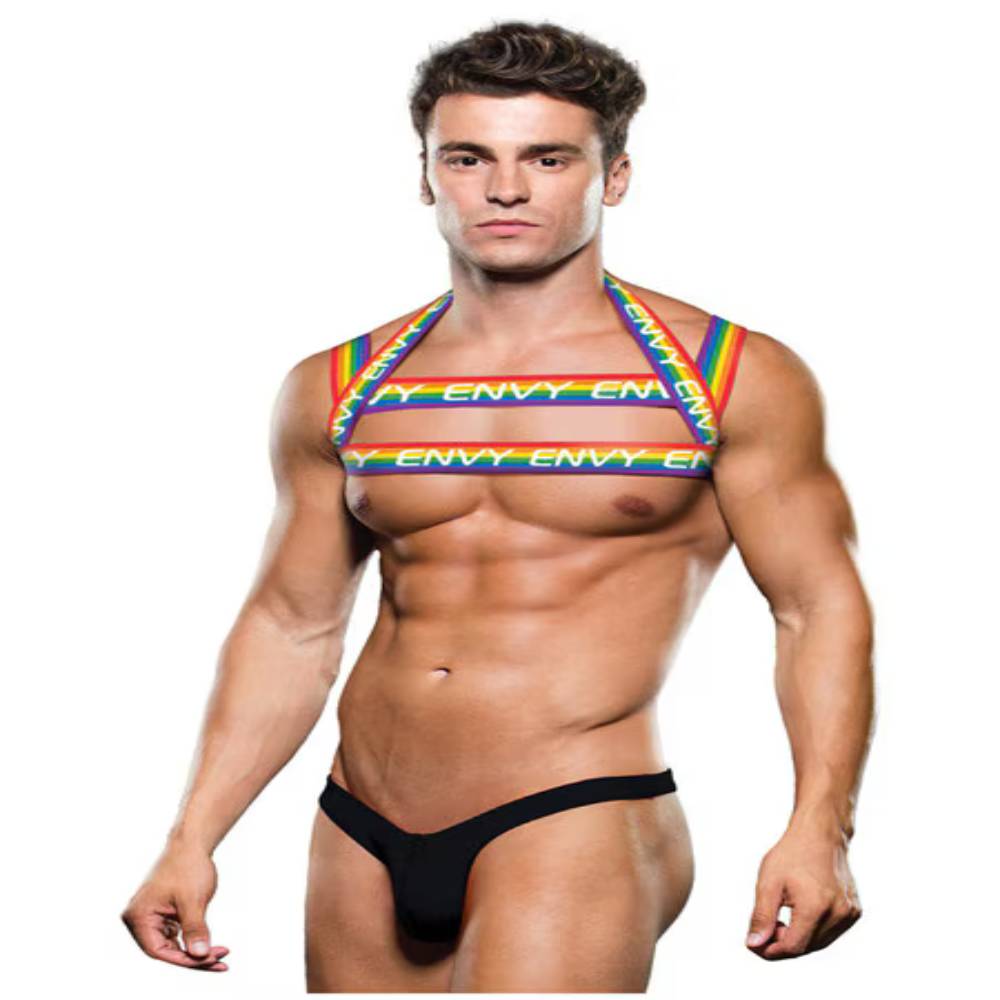 Envy Rainbow Mens Chest Harness Cuffs And Restraints