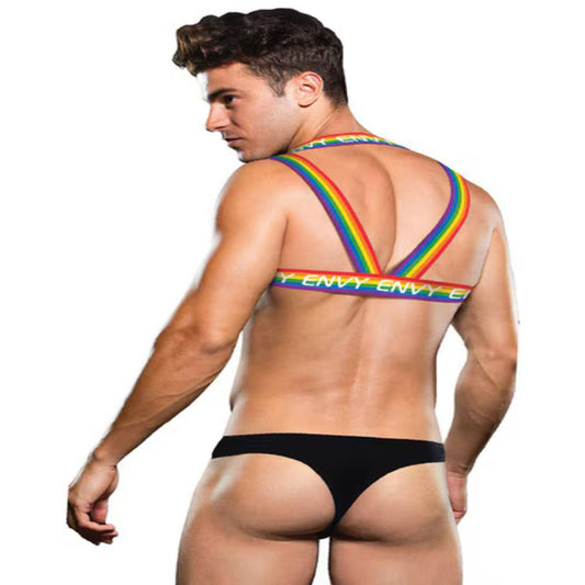 Envy Rainbow Mens Chest Harness - Cuffs and Restraints