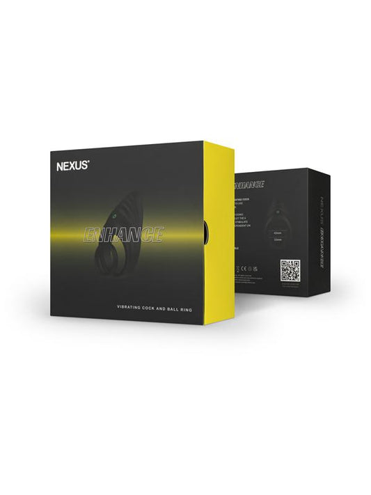 Nexus ENHANCE Vibrating Cock and Ball Ring Black - Vibrating Cock Rings
