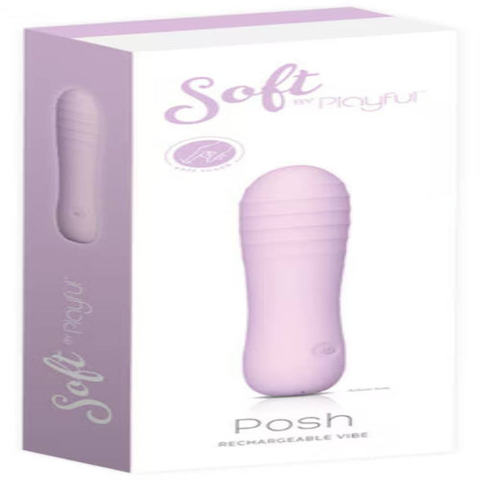 Soft by Playful Posh Rechargeable Squishy Ribbed Vibrator - Personal Massagers