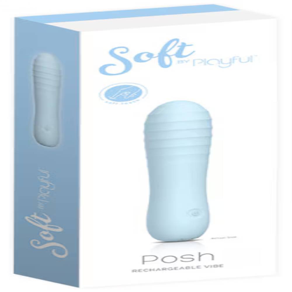 Soft by Playful Posh Rechargeable Squishy Ribbed Vibrator Personal Massagers