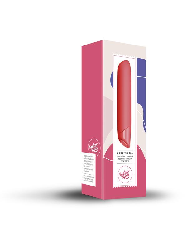 Rocks Off SugarBoo Cool Coral Rechargeable Waterproof 10 Speed Vibrator Bullet Vibrators