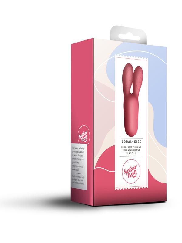 Rocks Off SugarBoo Coral Kiss Twin Clitoral Vibrator Clit Ticklers and Pulsators