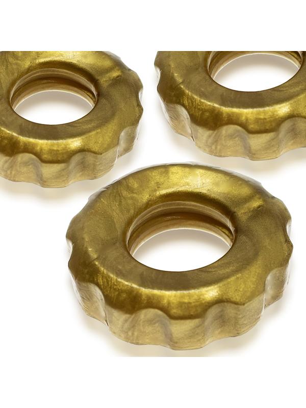 Hunkyjunk Super Huj 3-Pack Cock Rings Bronze Metallic Cock Ring Sets