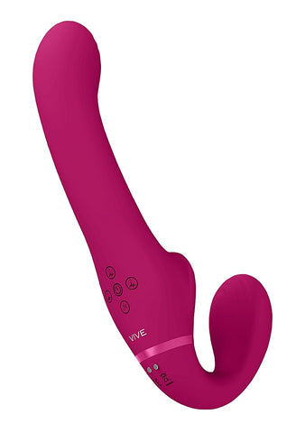 Vive Ai Dual Vibrating & Air Wave Tickler Strapless Strap On - Strap On Sextoys