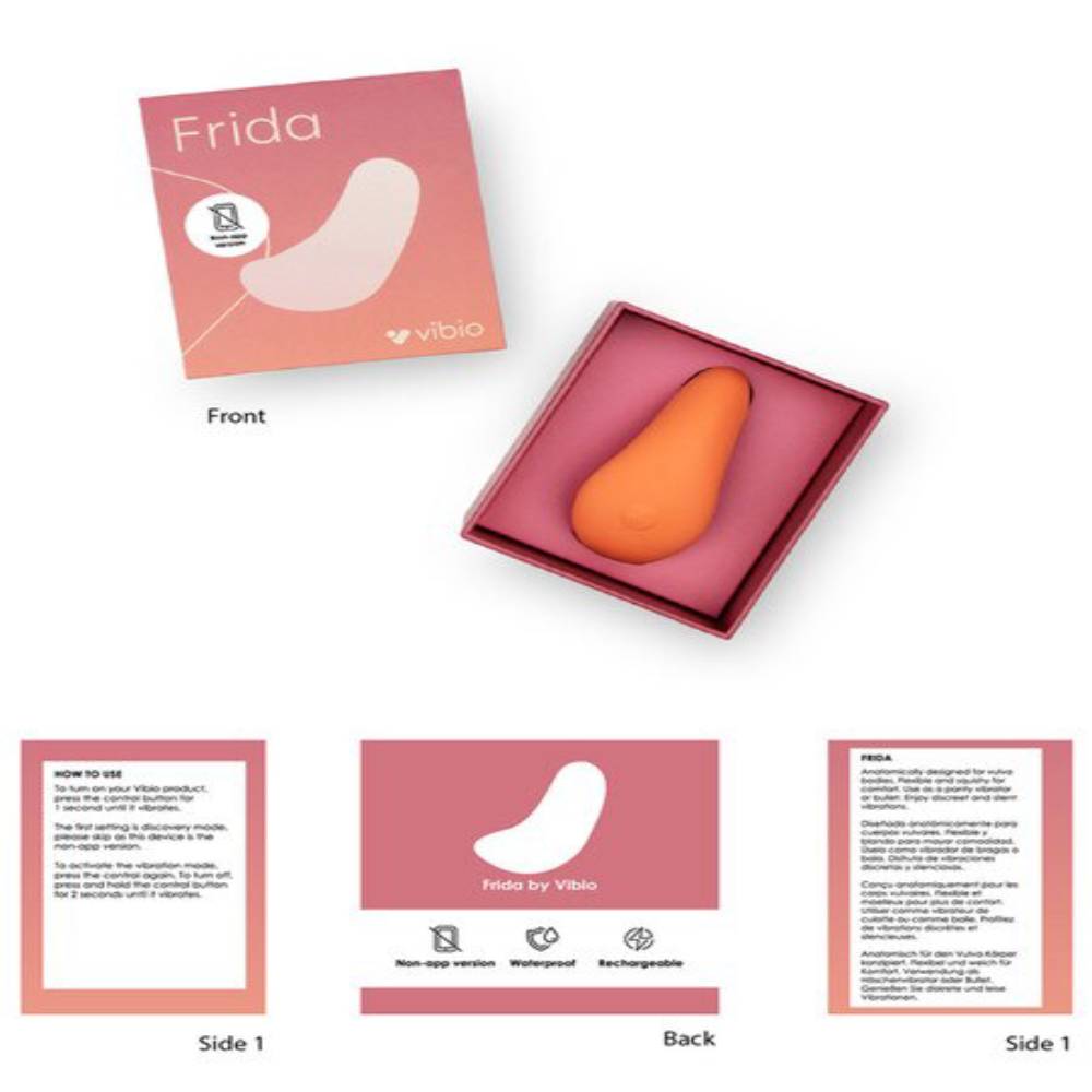 Vibio Frida Lay On 5 Functions Wearable Clitoral Massager Peach Clit Ticklers and Pulsators
