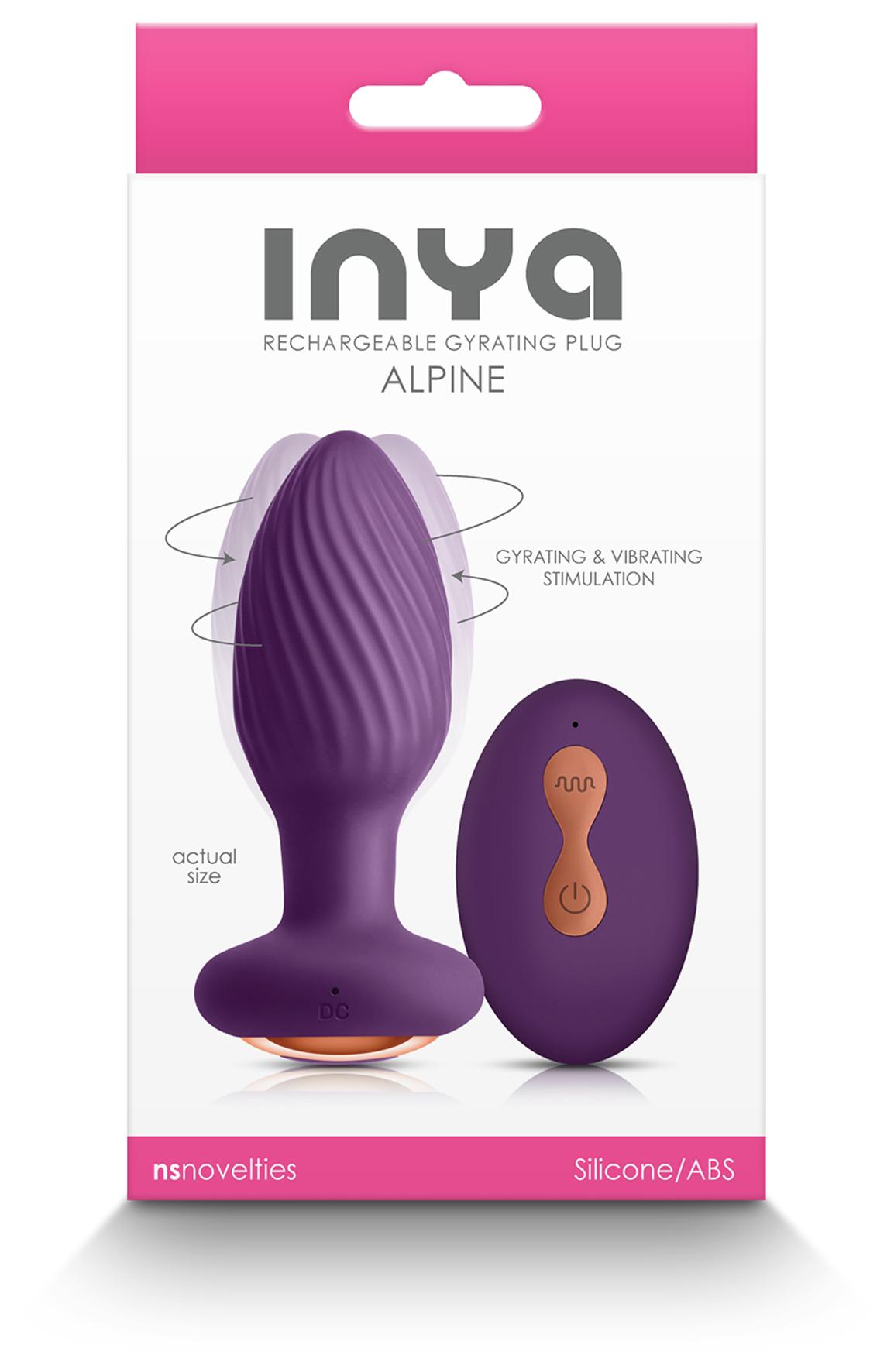 NS Novelties INYA Alpine Rechargeable Gyrating Butt Plug Purple Butt Plugs