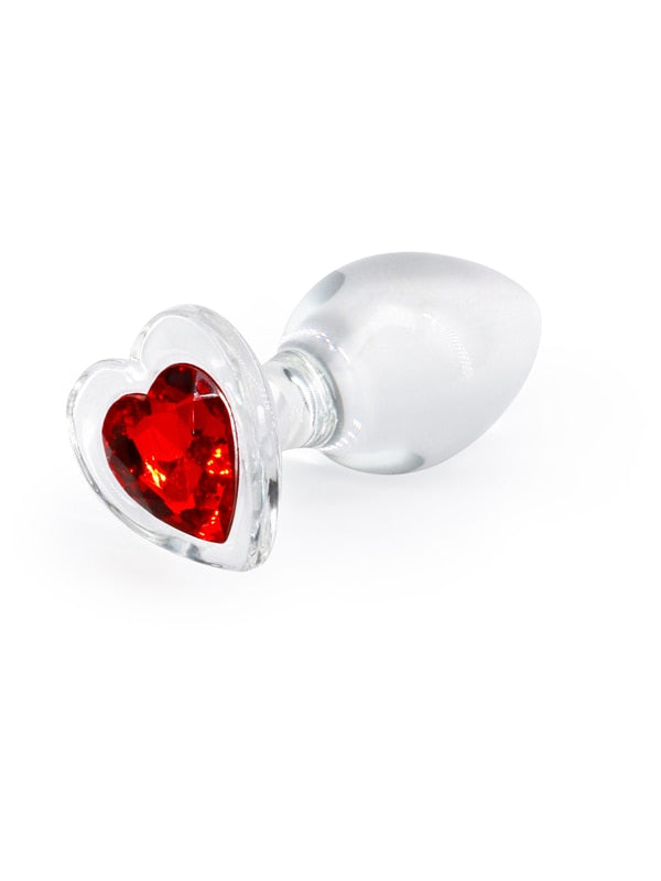 NS Novelties Crystal Desires Red Heart Butt Plug Medium Butt Plugs