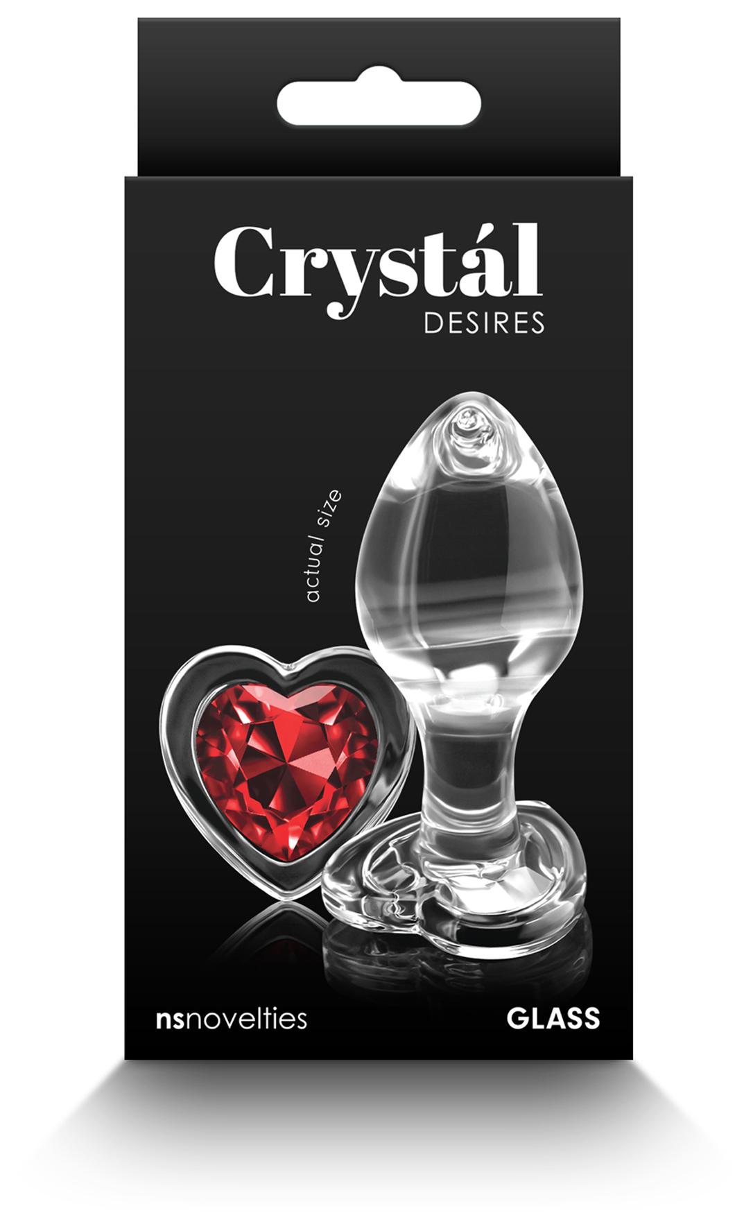 NS Novelties Crystal Desires Red Heart Butt Plug Medium Butt Plugs