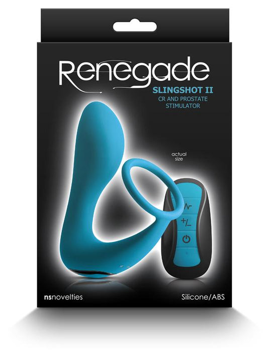Renegade Slingshot II Cock Ring and Prostate Stimulator Teal - Cock Ring Sets