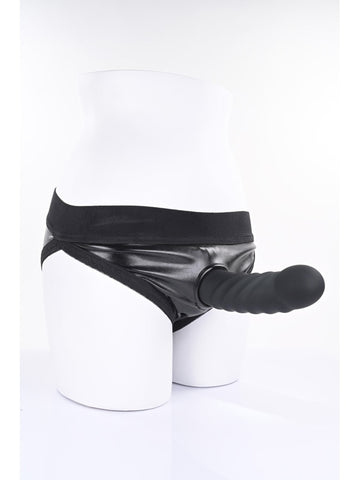 Merge Sportsheets Banx Ribbed Hollow Dildo Black - Realistic Dildos