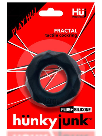 Hunkyjunk Fractal Tactile Cock Ring Tar Ice - Cock Rings