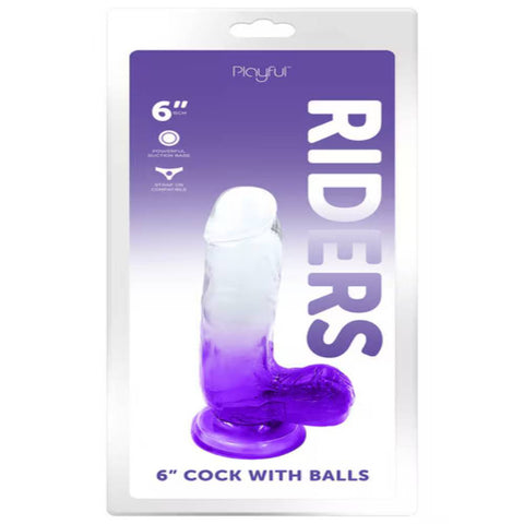 Playful Riders 6 inch Realistic Cock with Balls - Realistic Dildos