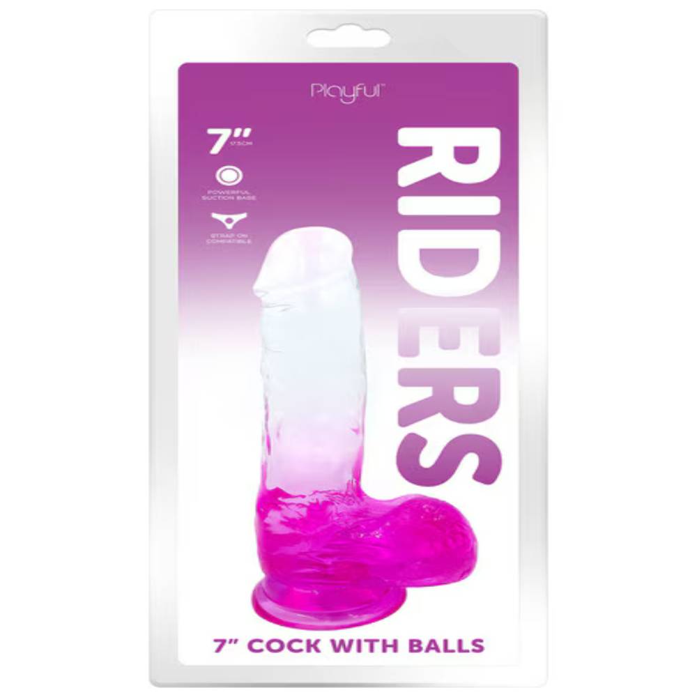 Playful Riders 7 Inch Realistic Looking Cock with Balls Realistic Dildos