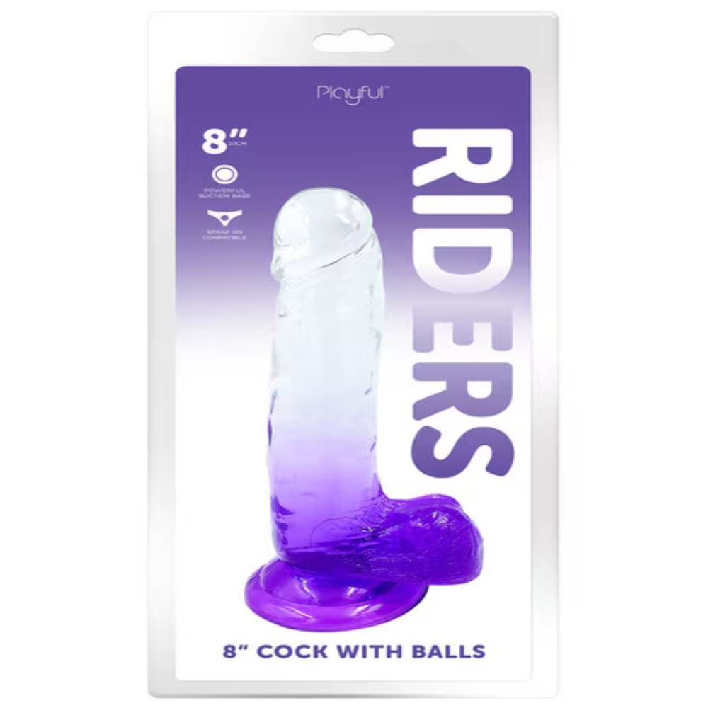 Playful Riders 8 Inch Realistic Dong with Balls Realistic Dildos