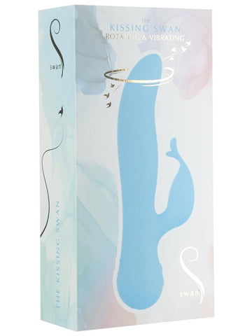 Swan The Kissing Rechargeable Rabbit Vibrator Blue - Rabbit Vibrators