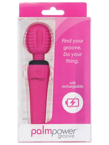 BMS Factory Palm Power Groove Mini Wand Fuchsia - Body Wands