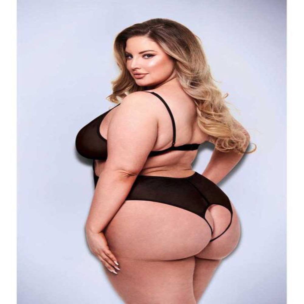 Baci Sexy Crotchless Mesh Womens Teddy Black Teddies and Bodysuits