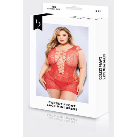 Baci Corset Front Lace Womens Intimate Mini Dress Queen - Bustiers and Corsets